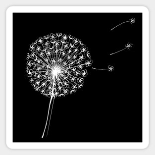 Dandelion Clock Silhouette Pen and Ink Drawing Sticker